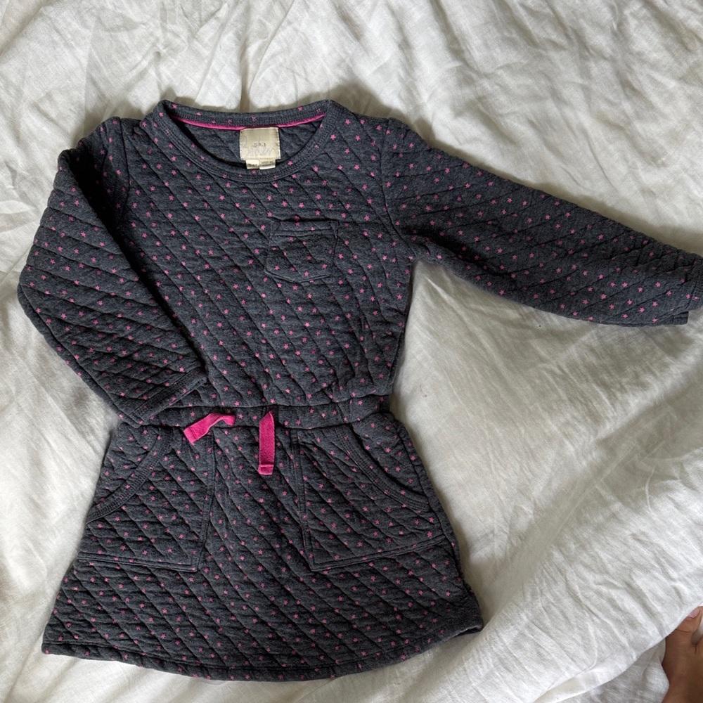 Boden Kids Nightgown in Charcoal and Pink